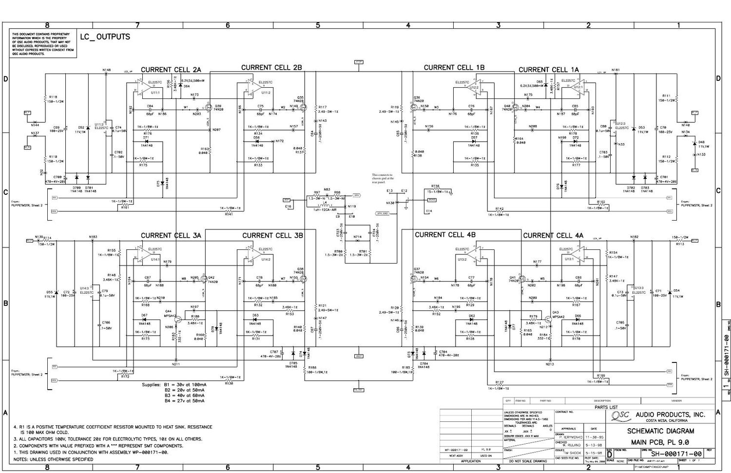 QSC PL 9 0PFC Schematics