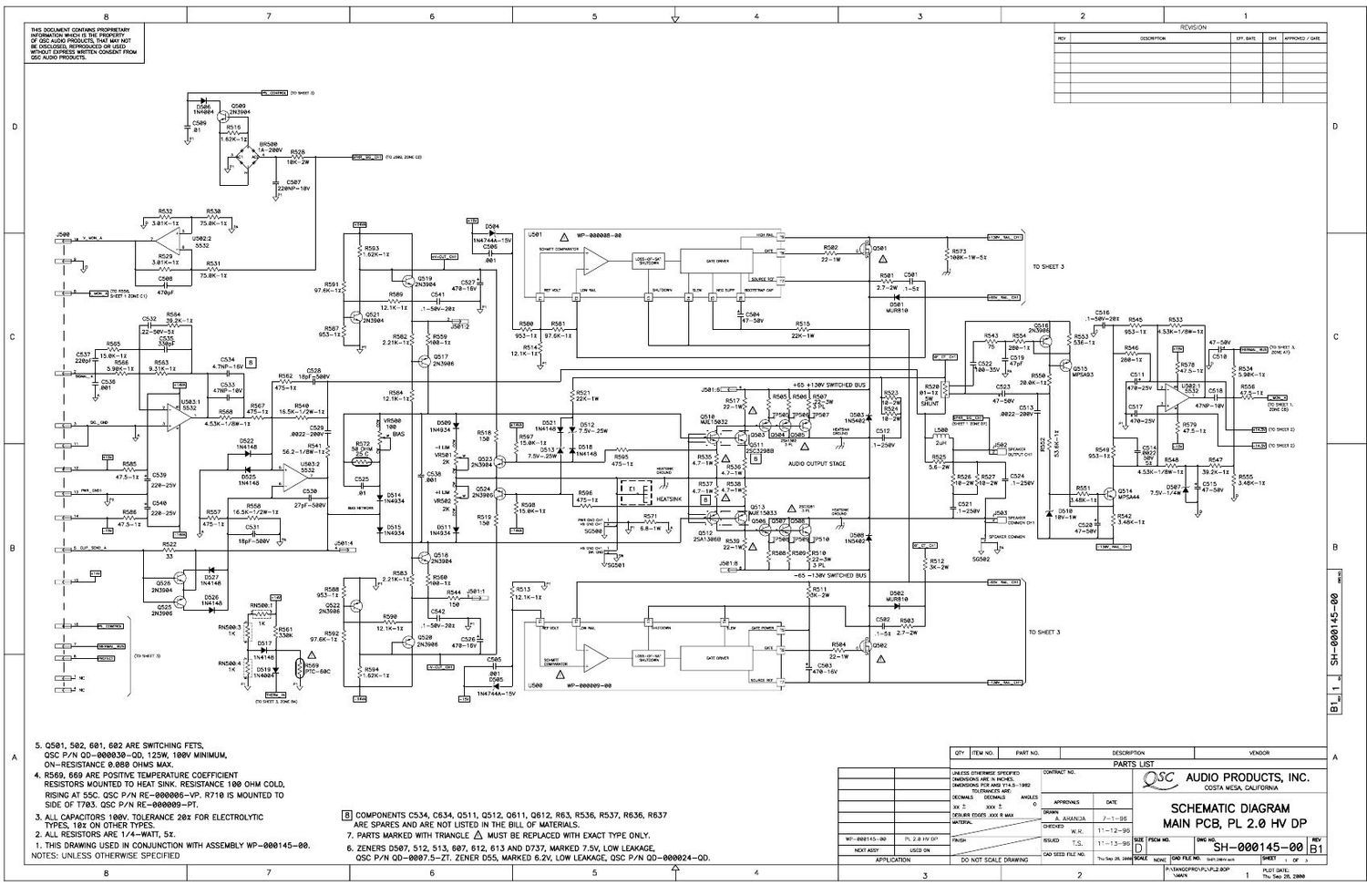 QSC pl 2 0 Schematics