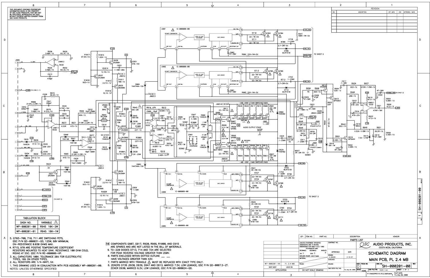 QSC pl 2 4MB Schematics