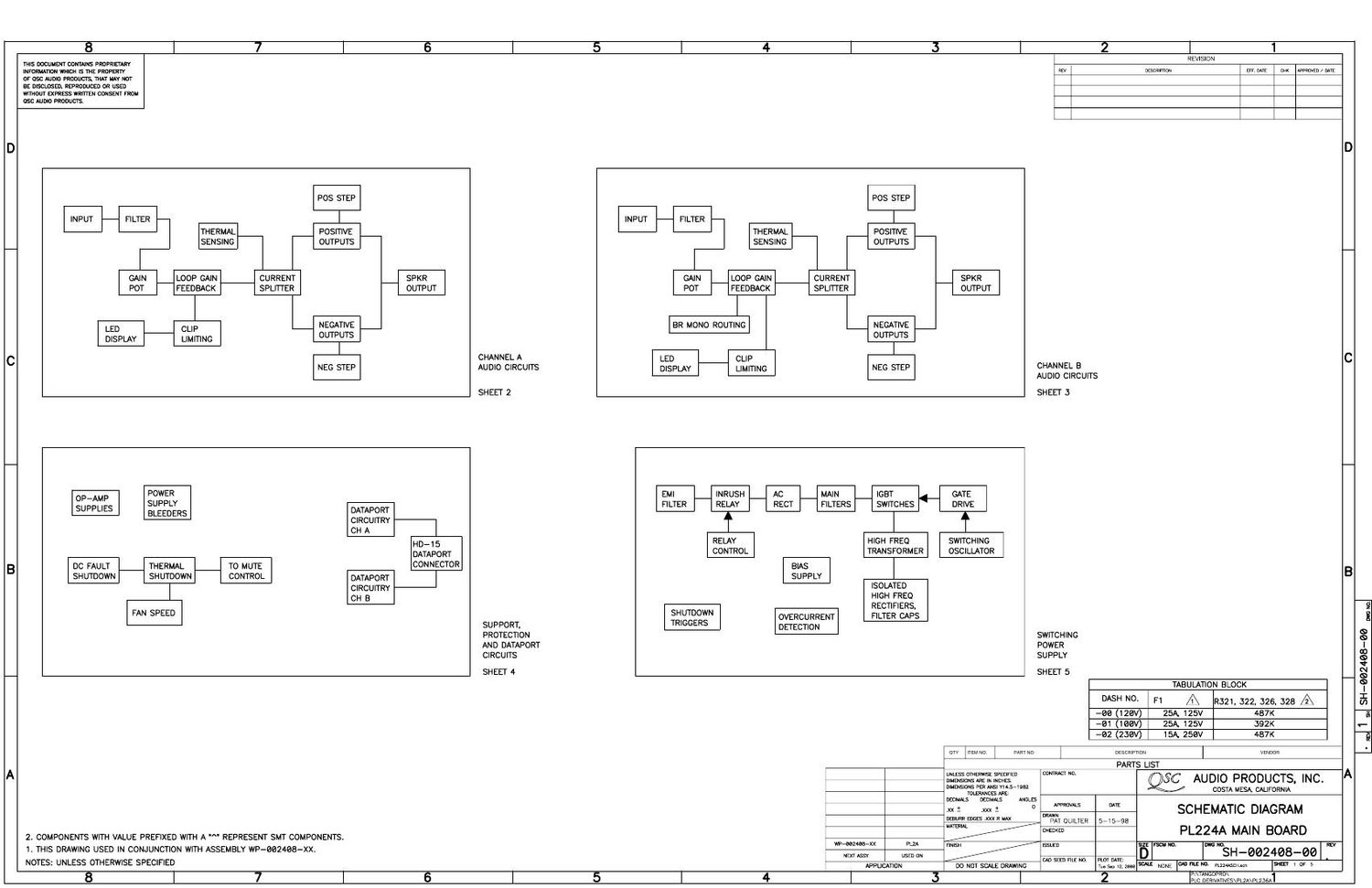 QSC pl 224A Schematics