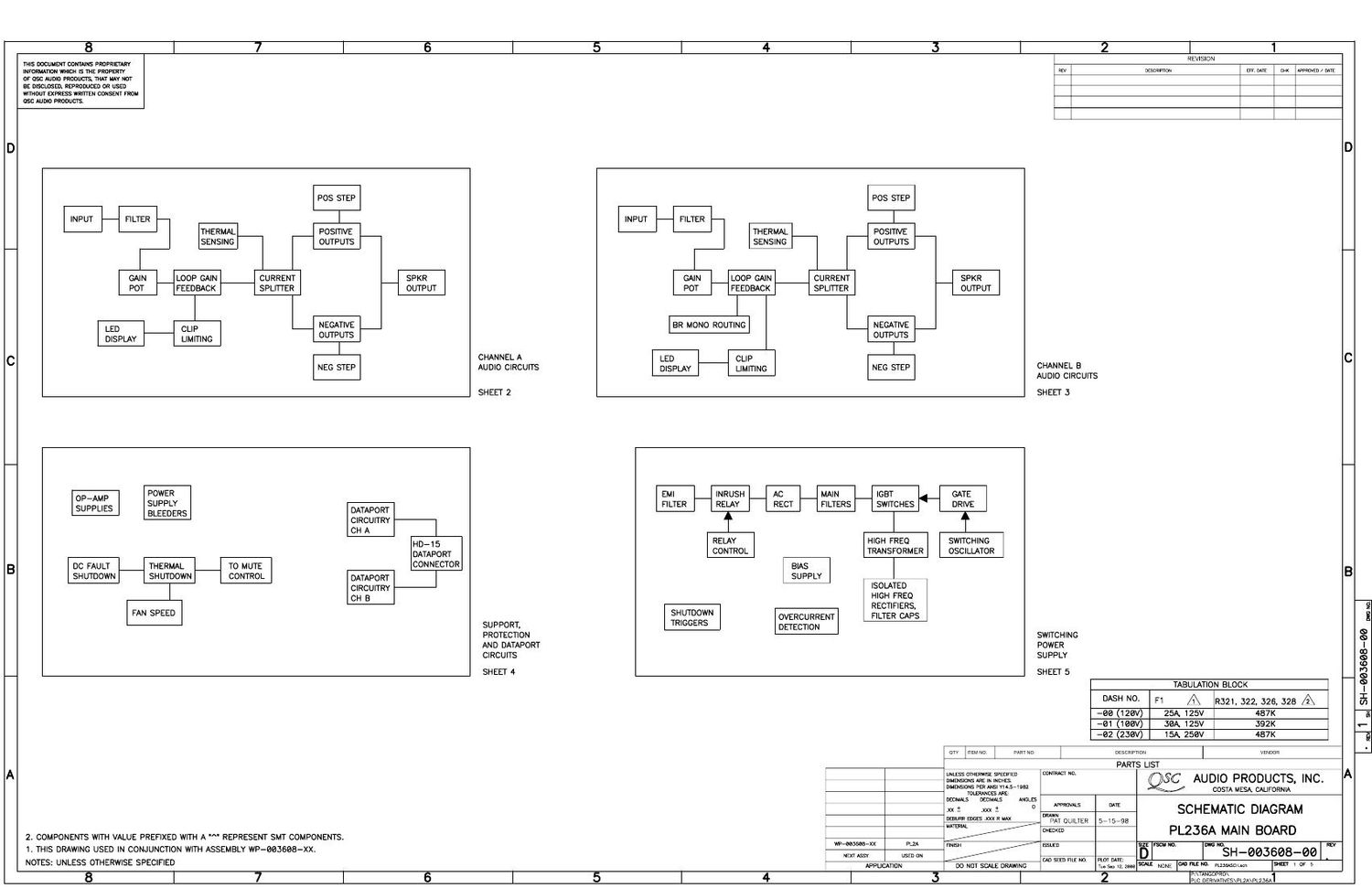 QSC pl 236A Schematics