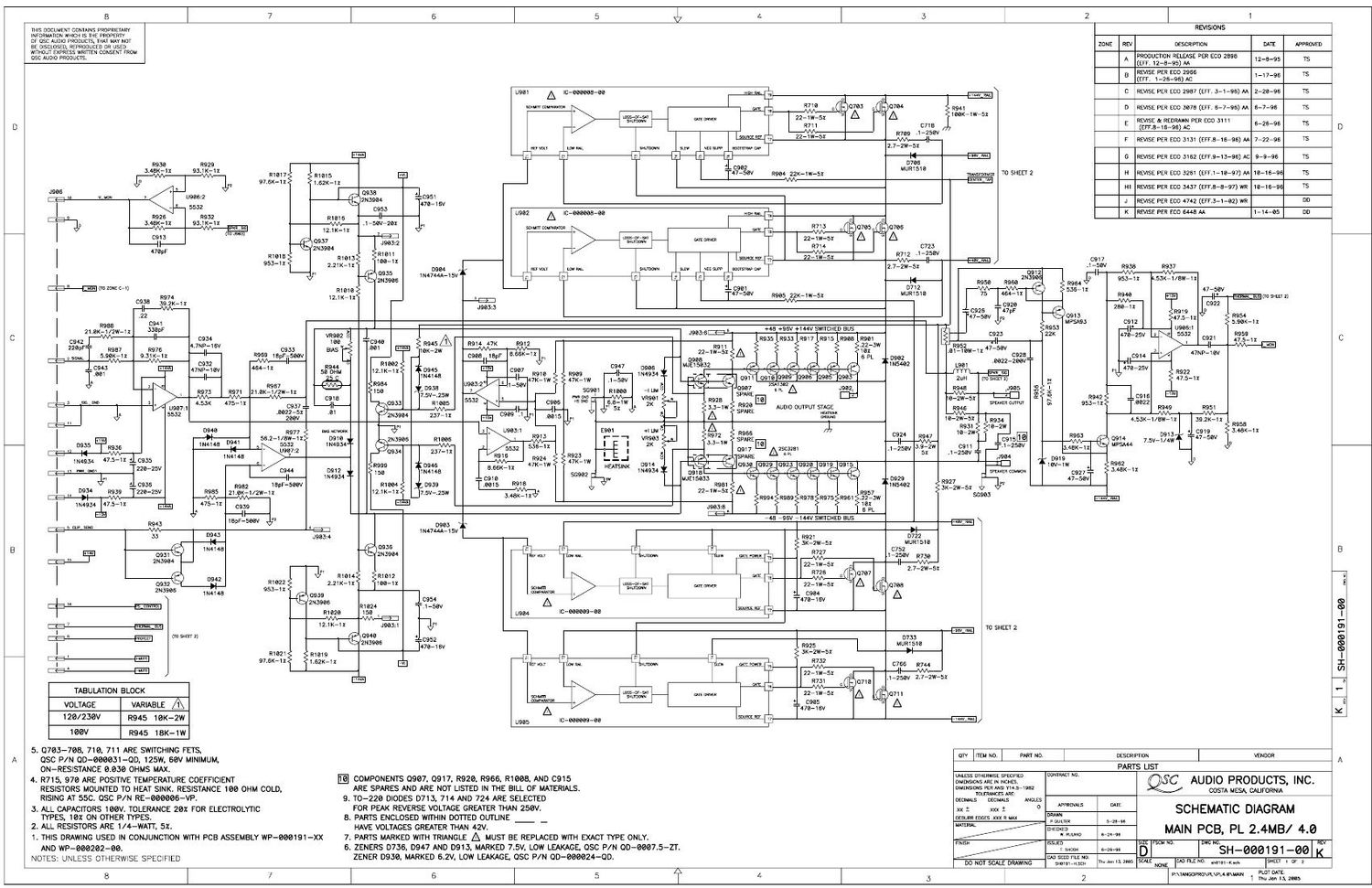 QSC pl 3 8X Schematics