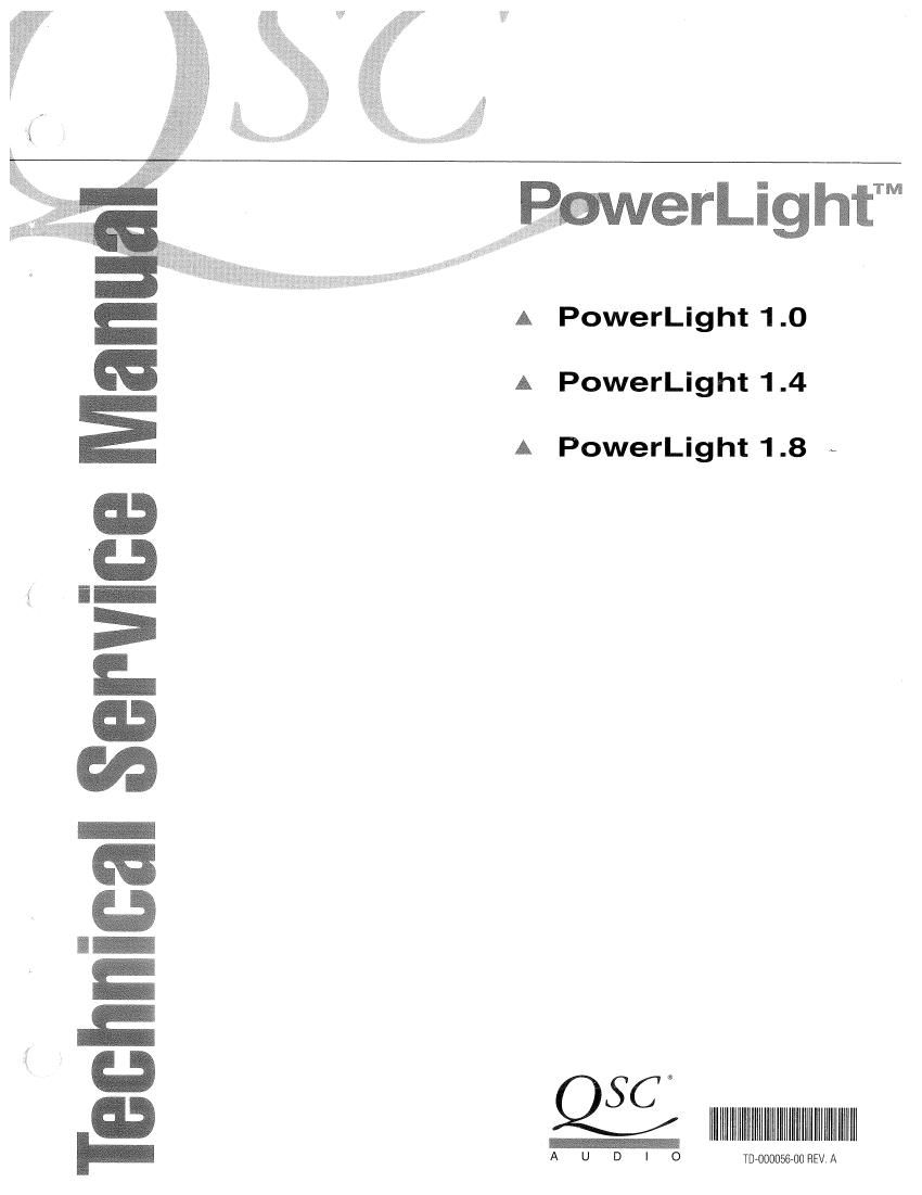 QSC PowerLight 1 0 Service Manual