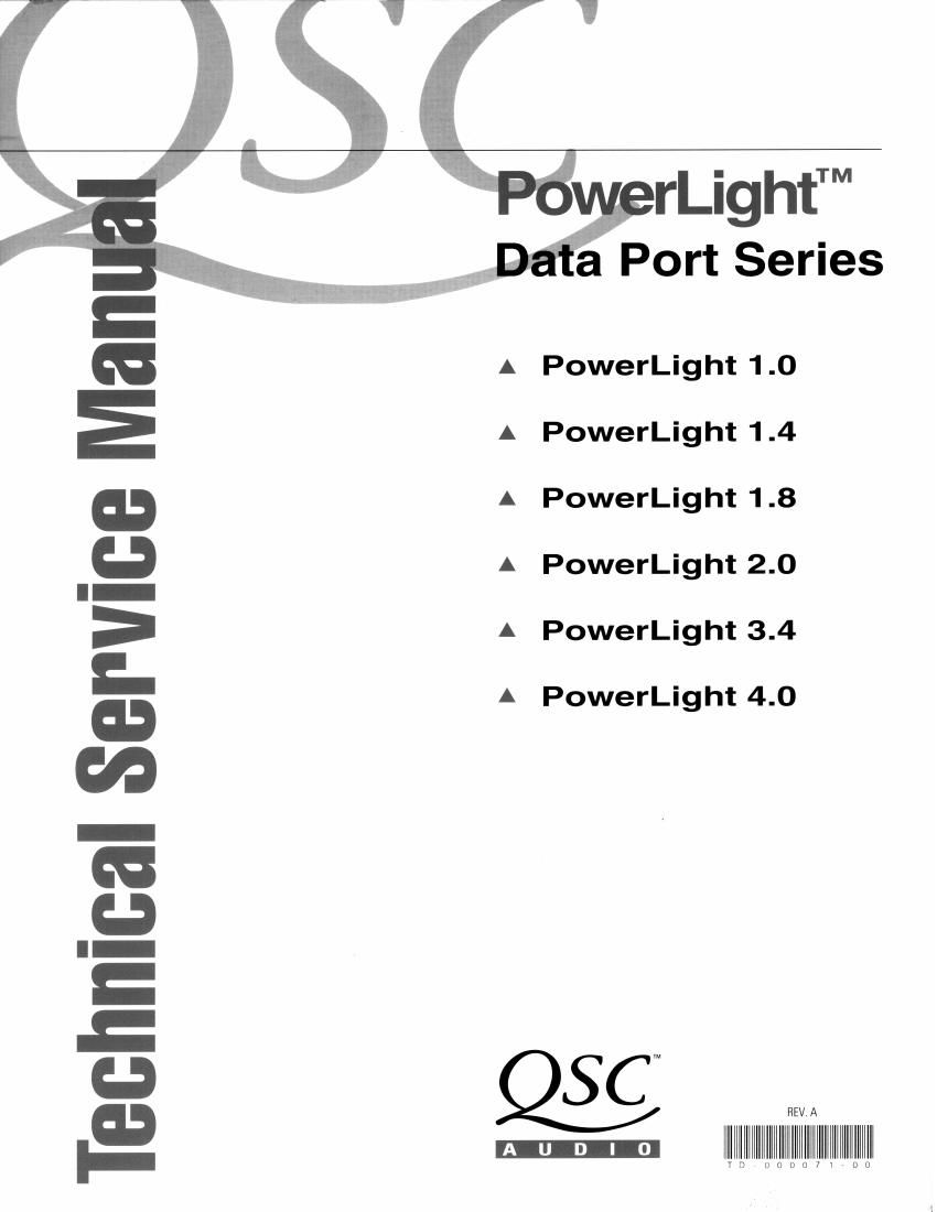 QSC PowerLight Data Port Series Service Manual