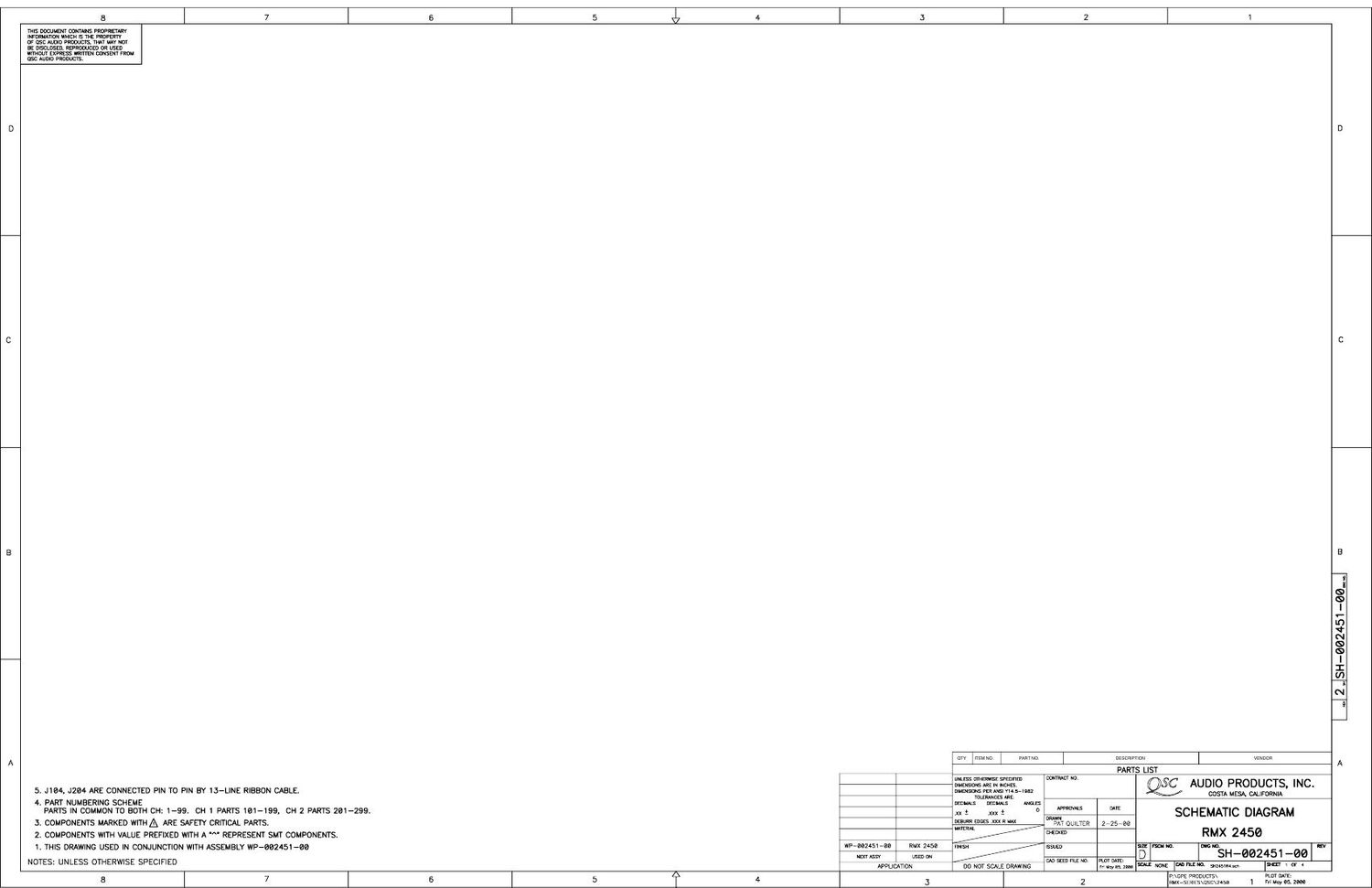 QSC RMX 2450 Schematics