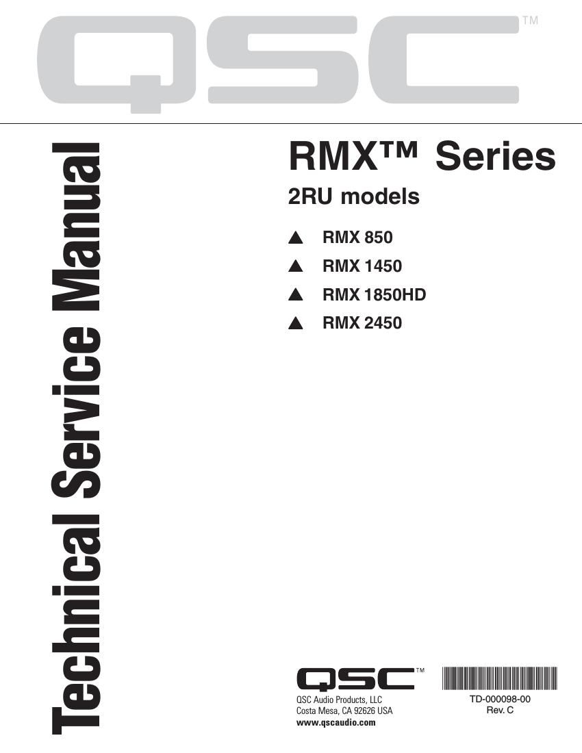 QSC RMX Series Rev C Service Manual