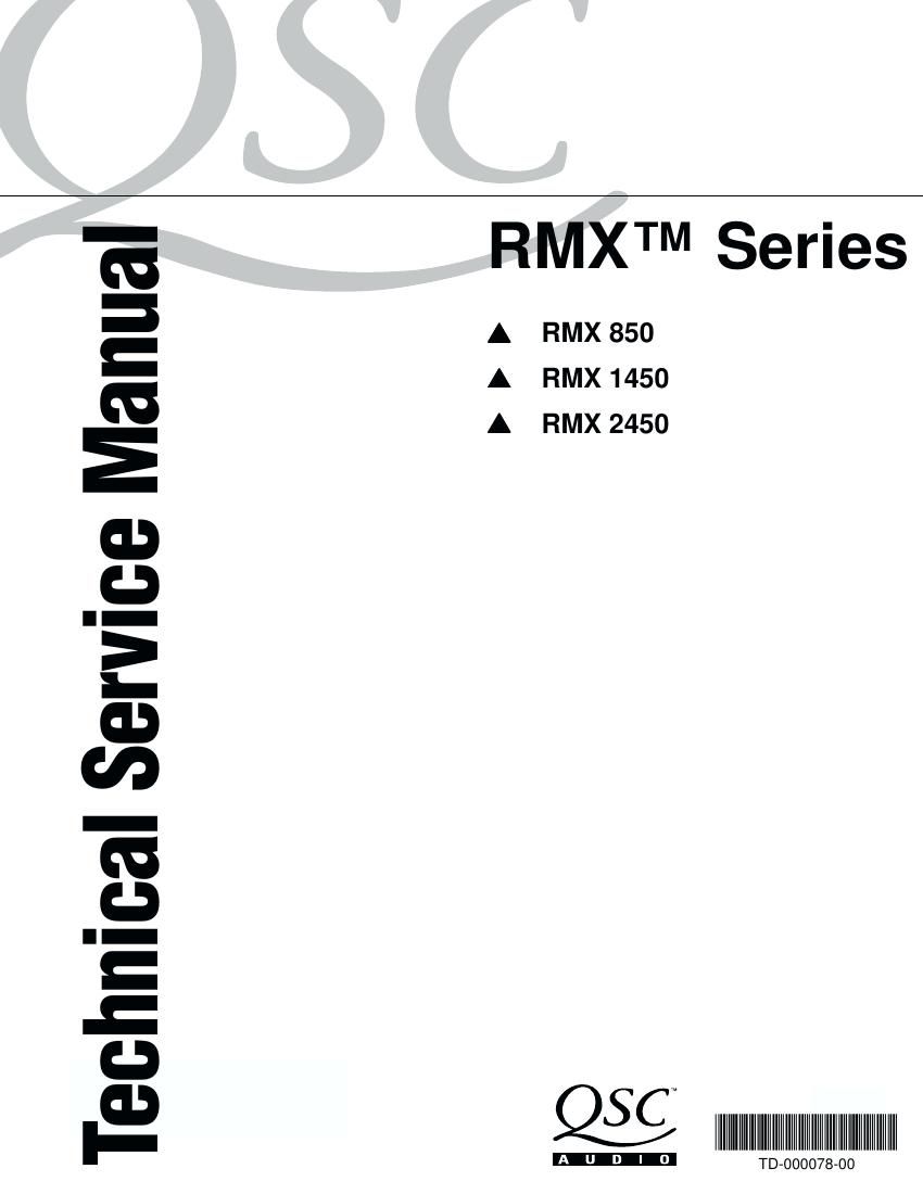 QSC RMX Series Service Manual