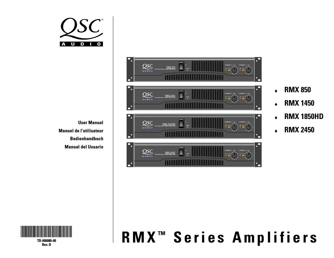 QSC RMX Series User Manual