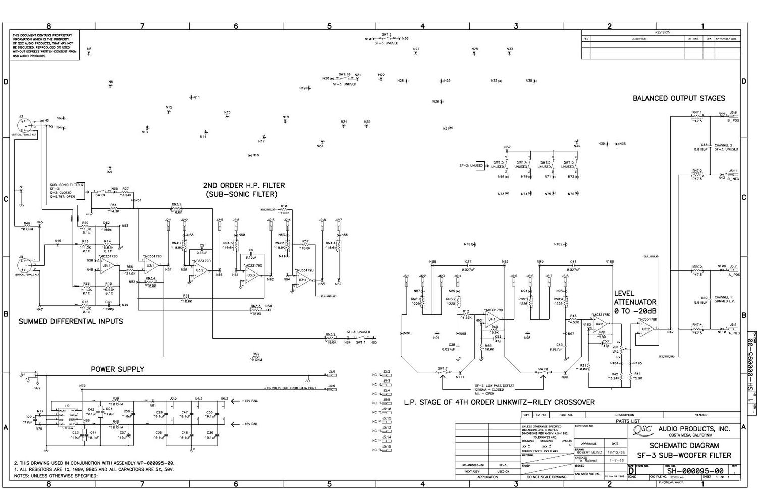 QSC SF 3 Schematic