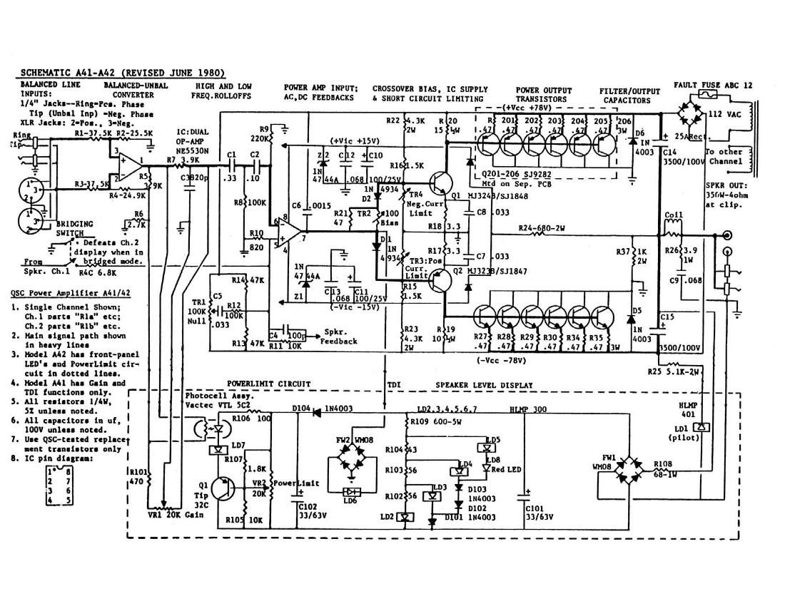 QSC a 41 a 42 Schematic