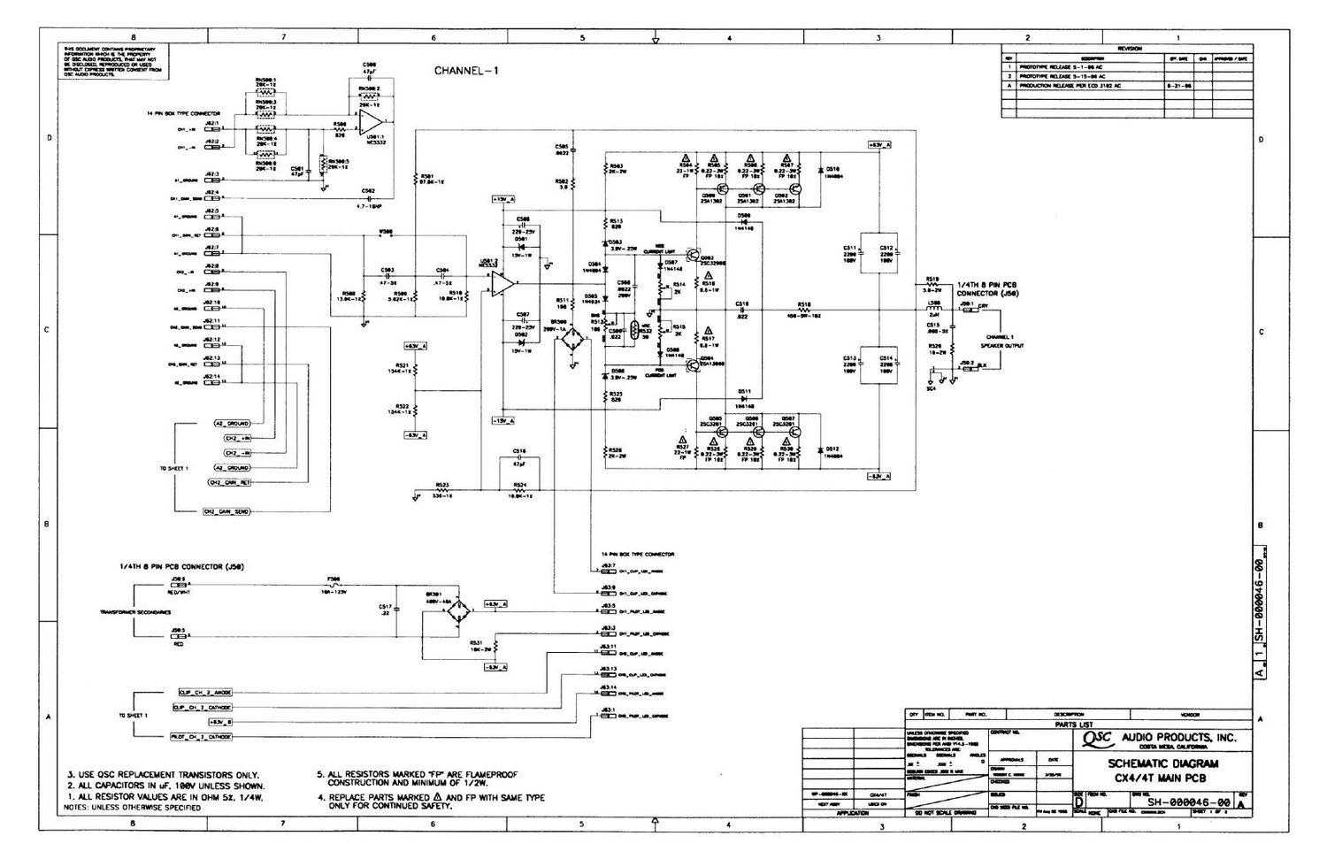 QSC cx 4 Schematic