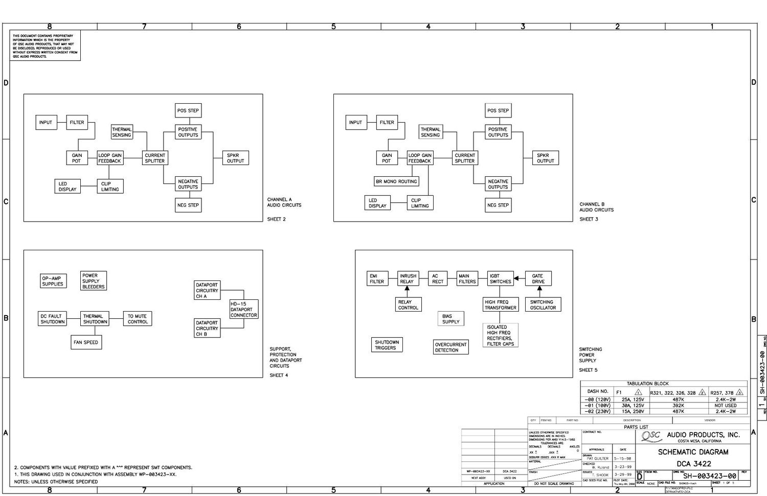 QSC dca 3422 Schematics