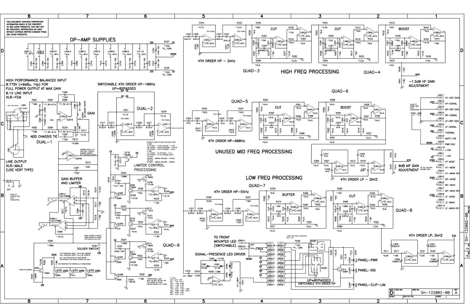 QSC hpr 122i Schematics