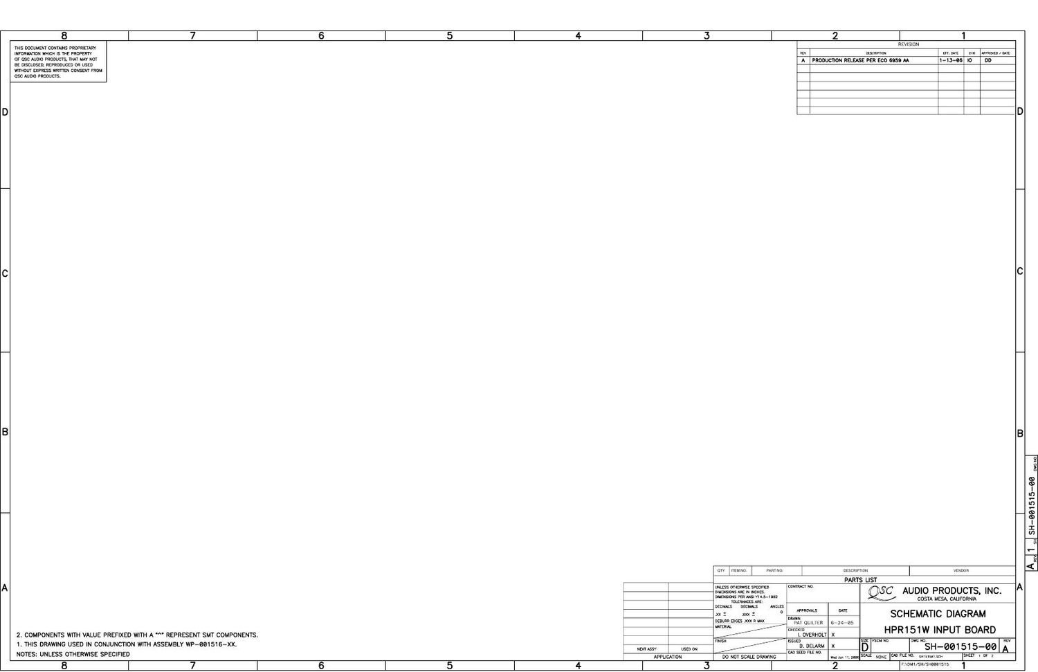 QSC hpr 151W Rev A Schematics