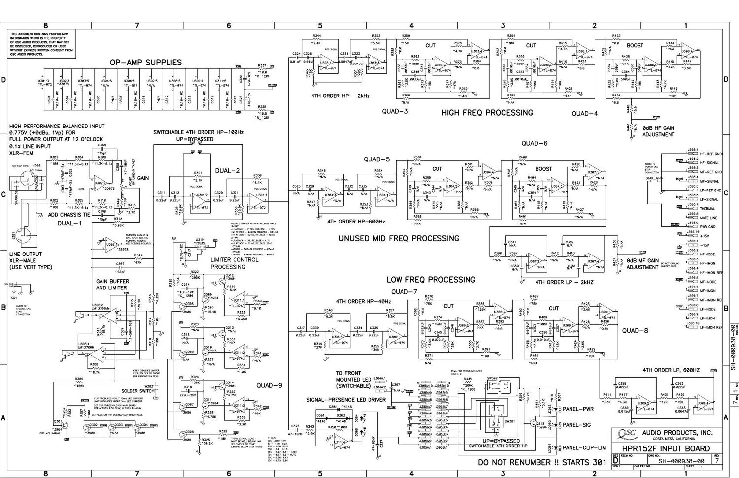 QSC hpr 152F Schematics