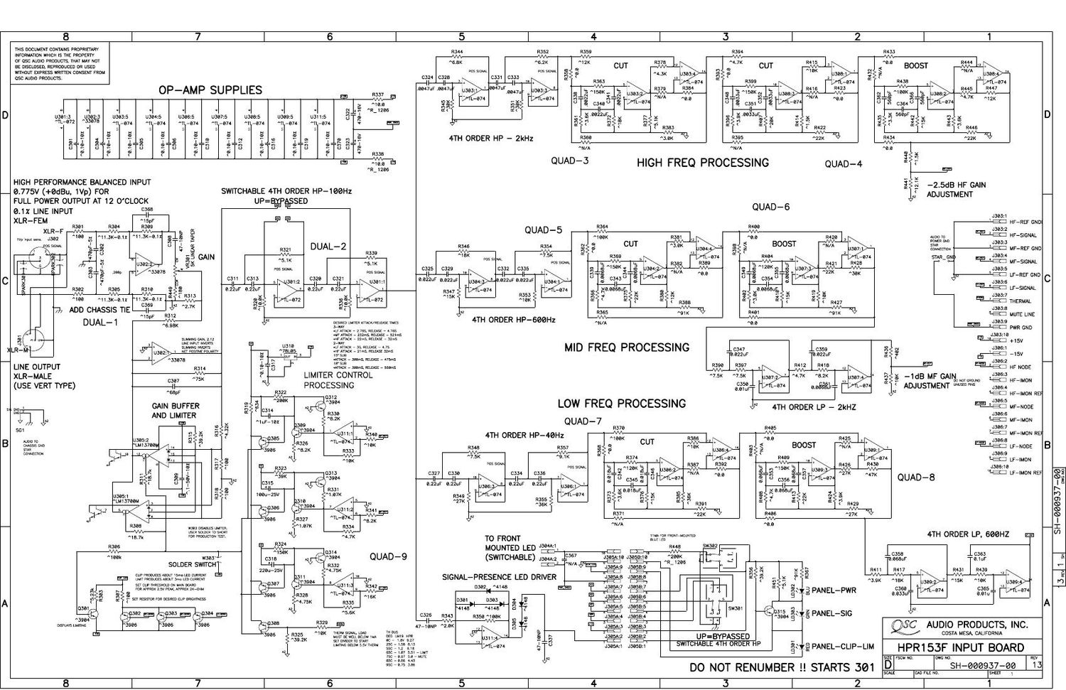 QSC hpr 153F Schematics