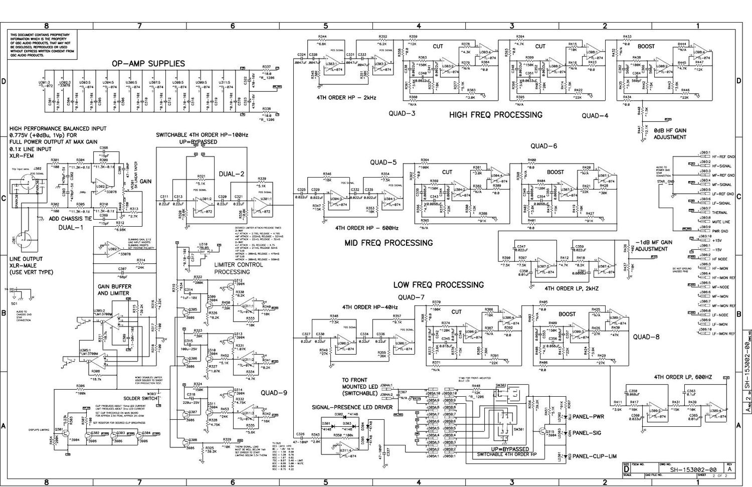 QSC hpr 153W Schematics