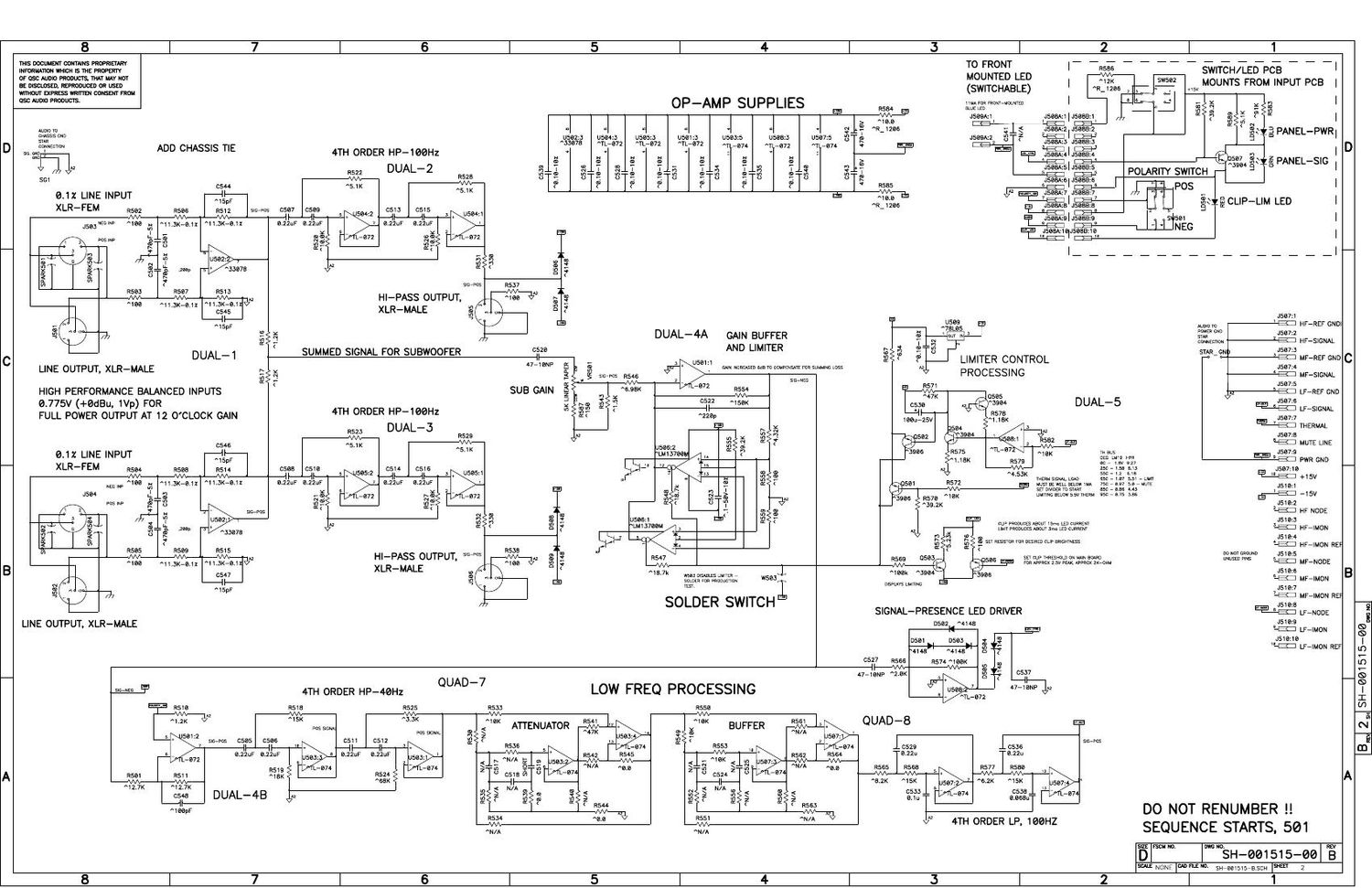 QSC hpr 181W Rev B Schematics