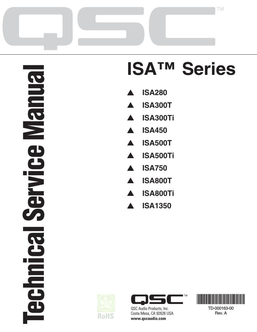QSC ISA Series Service Manual