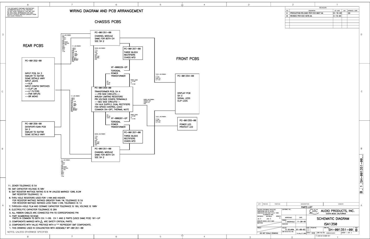 QSC isa 1350 Schematics