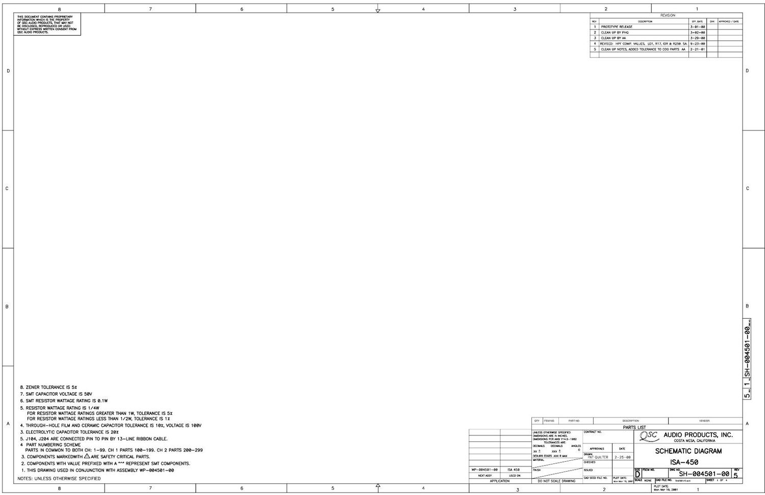 QSC isa 450 Schematics