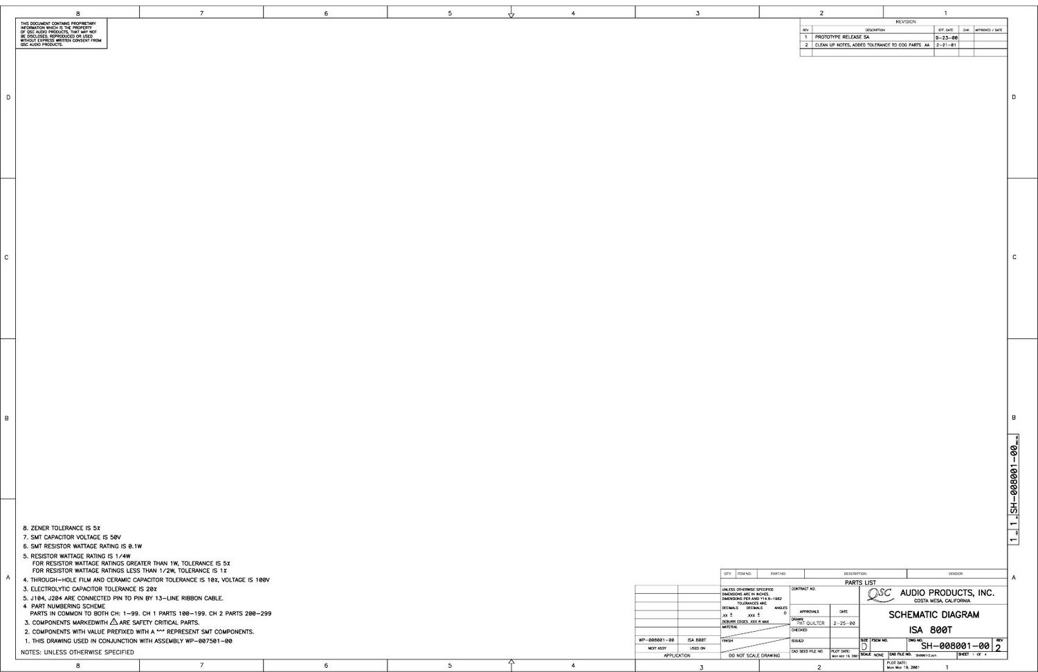 QSC isa 800T Schematics