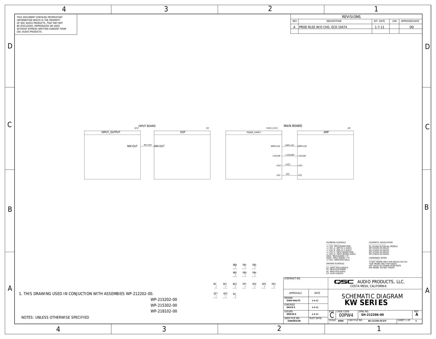 QSC kw 122 Schematics