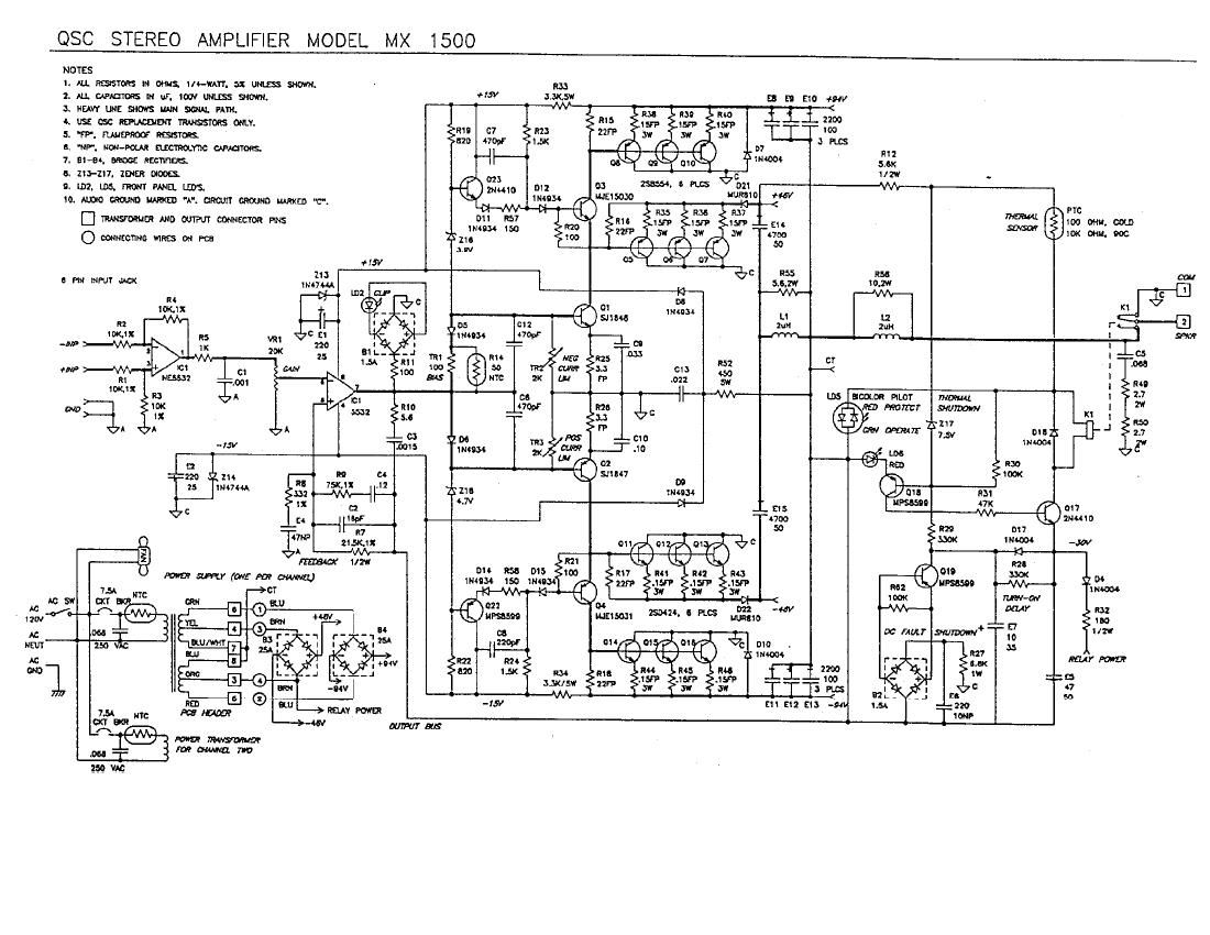 QSC mx 1500 Schematic