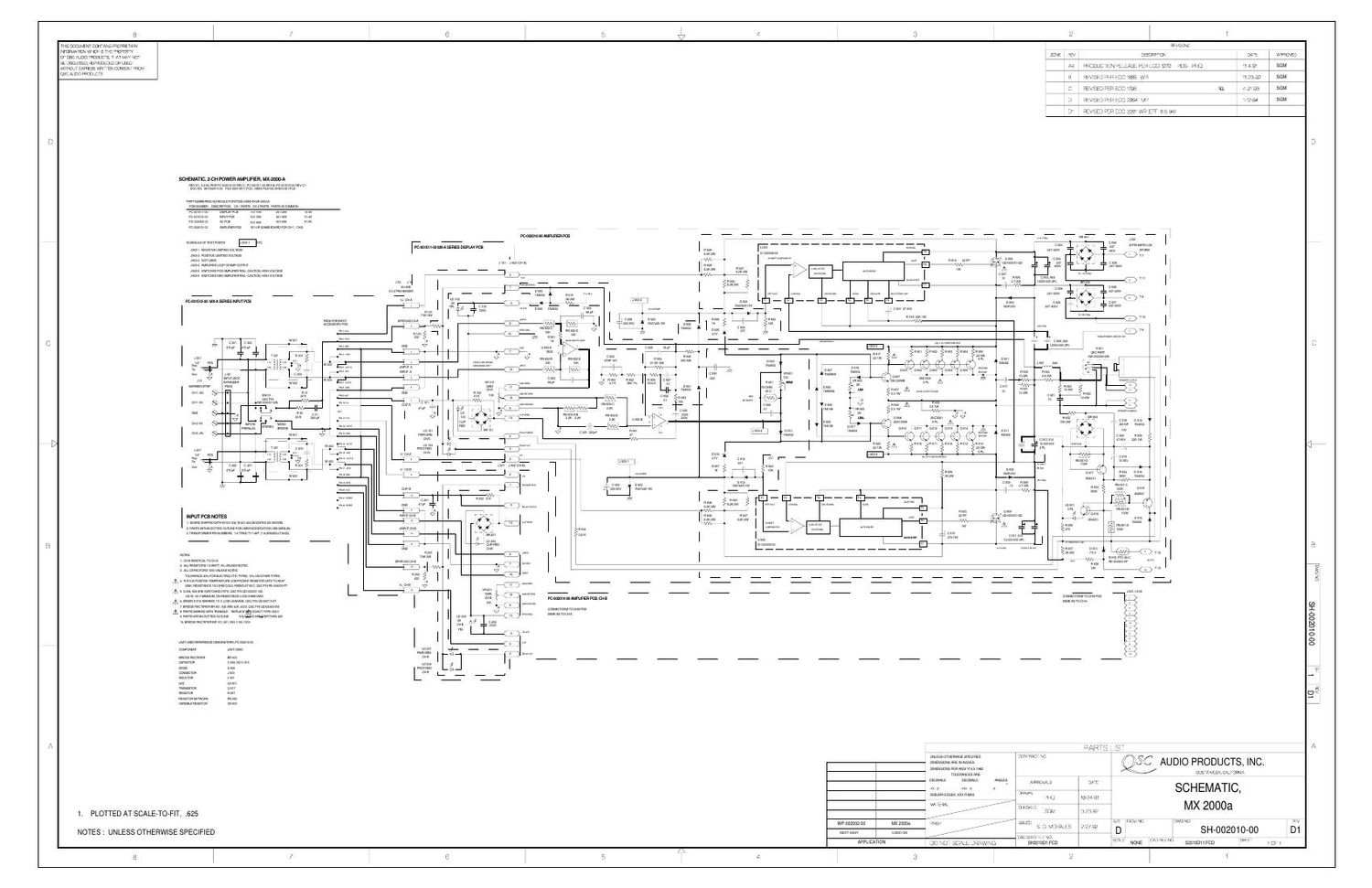 QSC mx 2000a Schematics