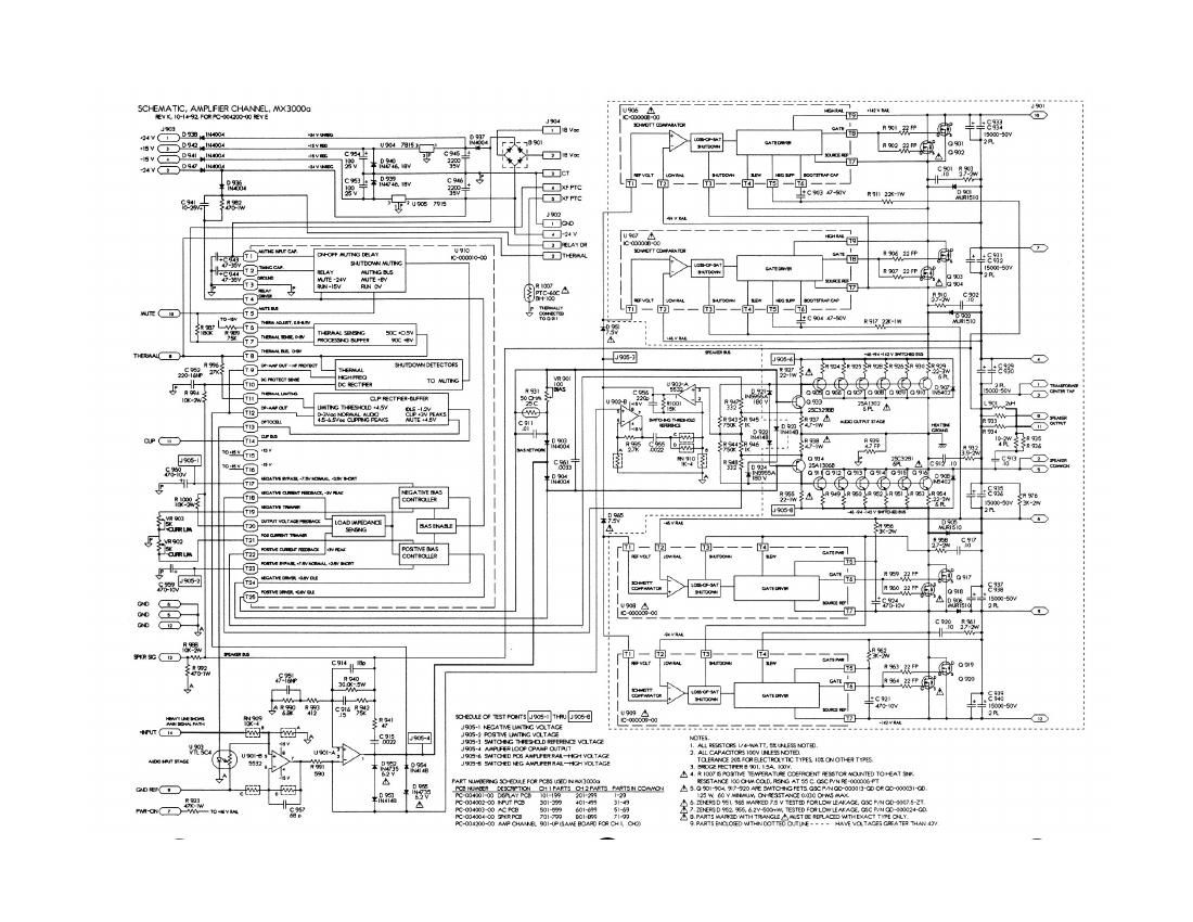 QSC mx 3000a Schematics