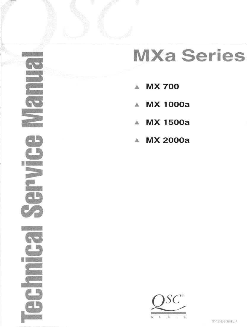 QSC mx 700 1000a 1500a 2000a Service Manual