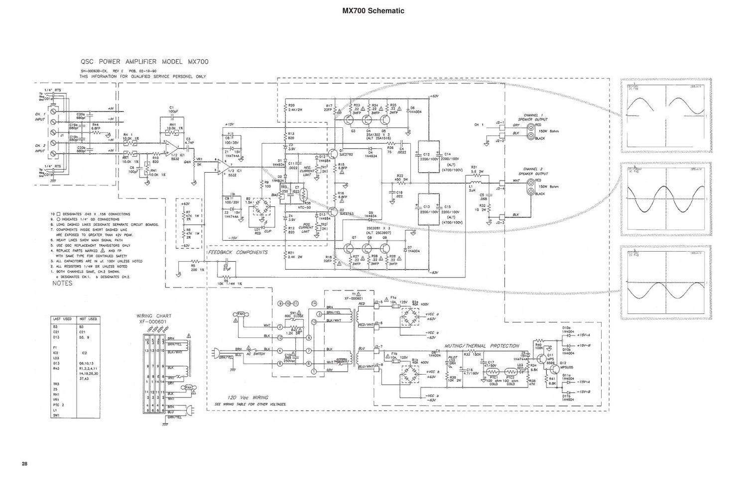 QSC mx 700 Schematics