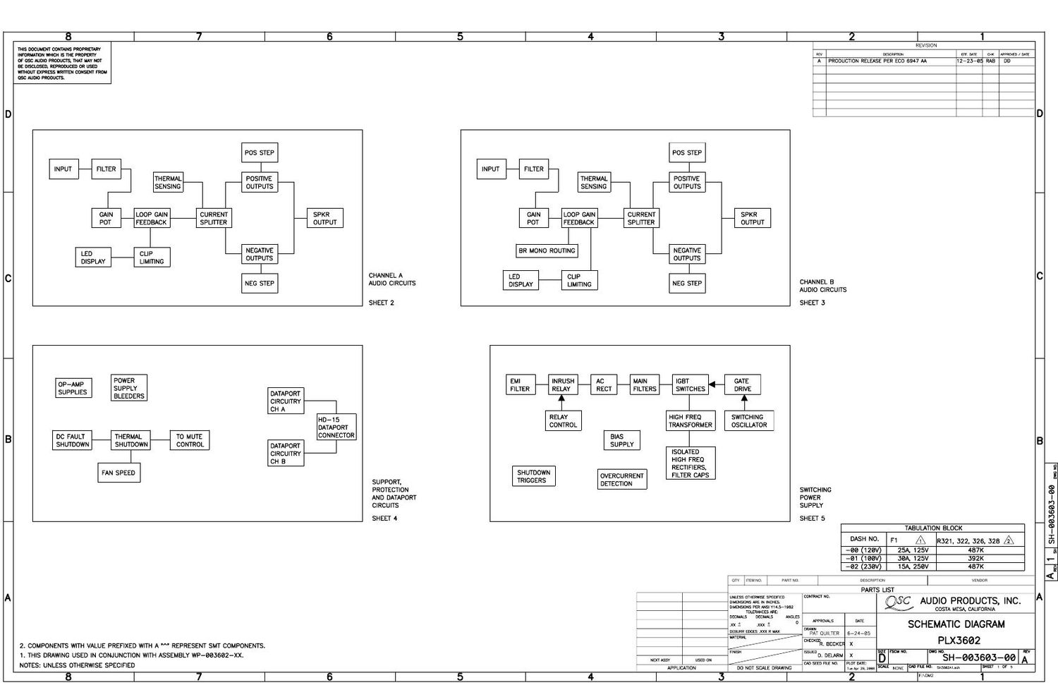 QSC plx 3602 pwr sch