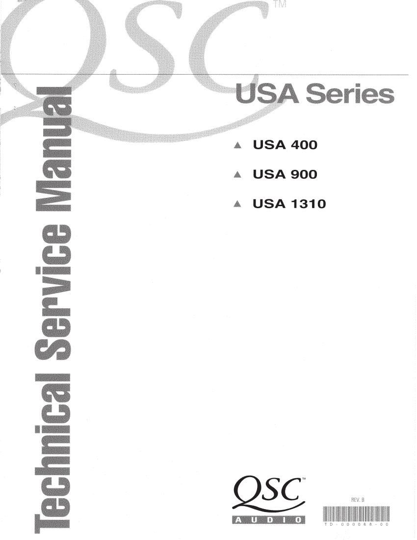 QSC USA Series 400 900 1310 Service Manual