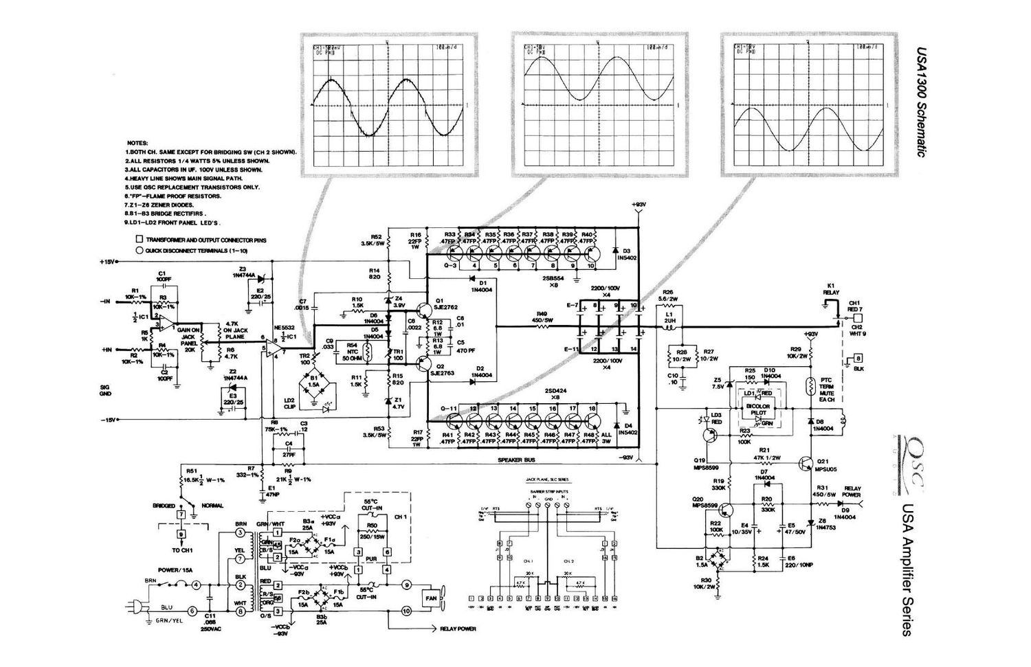 QSC usa 1300 Schematics