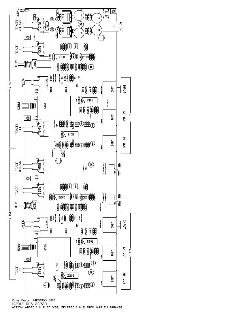 rane AC 22B Crossover Schematics