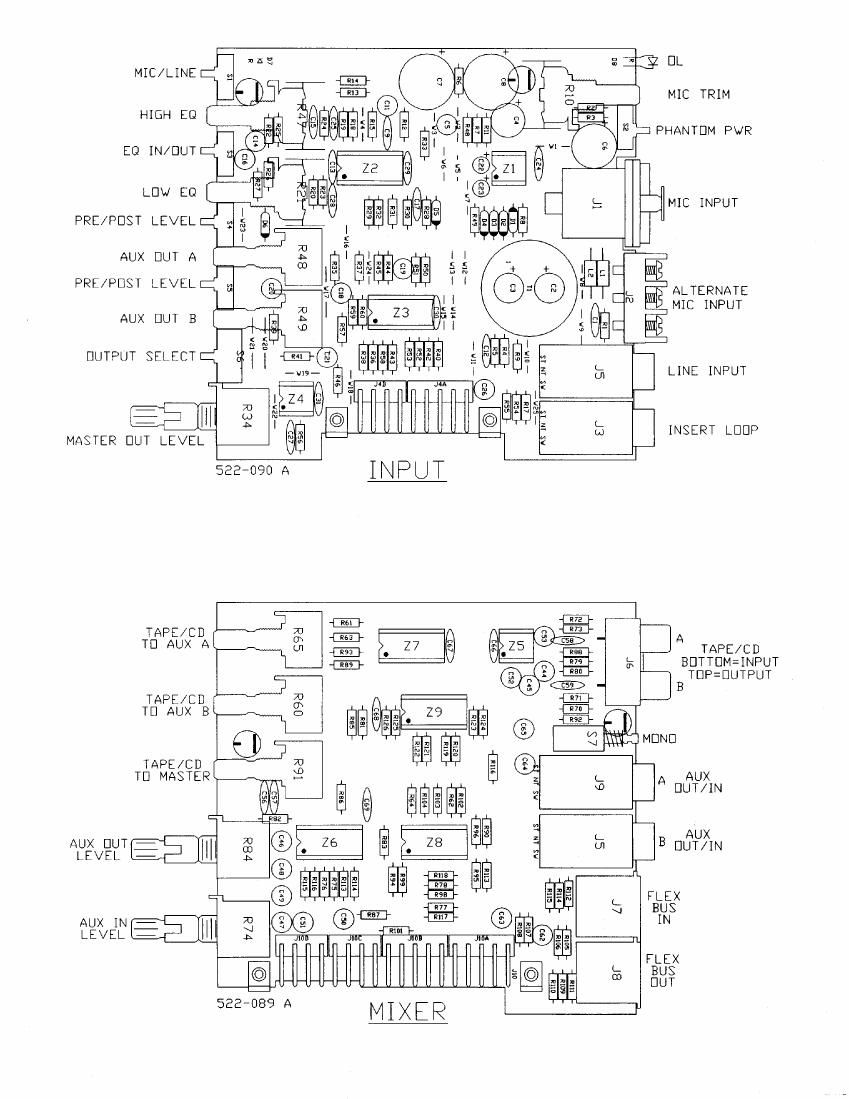 rane CM 86 Mixer Schematics