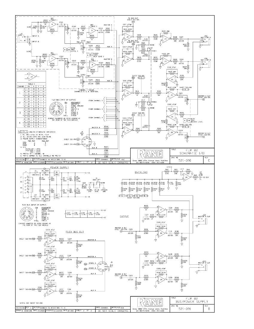 rane FLM 82 Flex Mixer Schematics