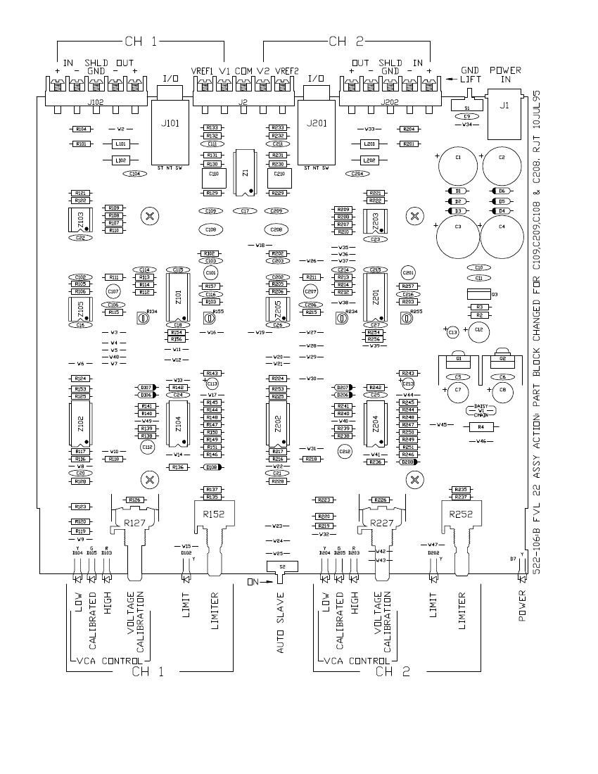 rane FVL 22 Flex VCA Limiter Schematics