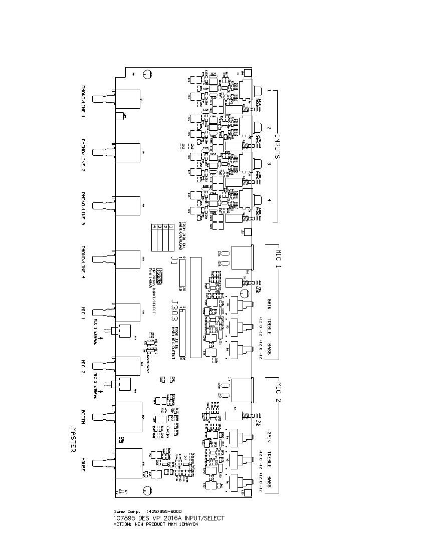 rane MP 2016a Mixer Schematics