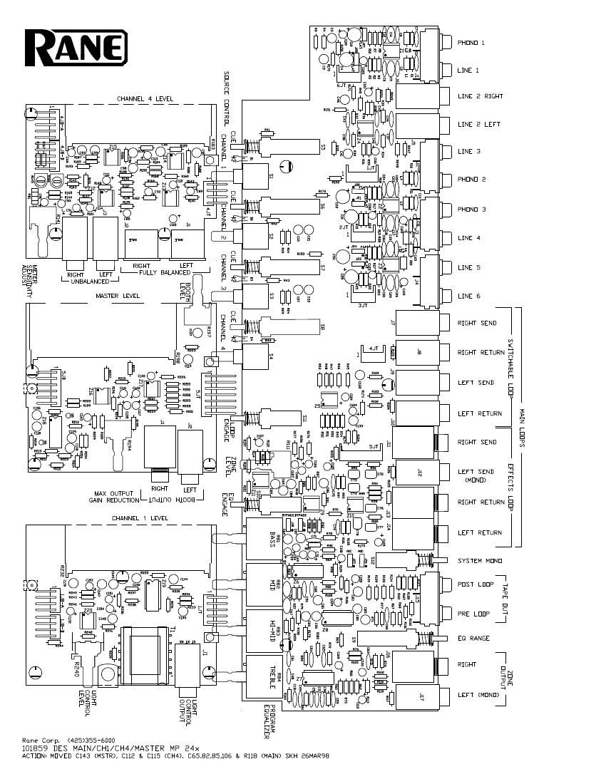 rane MP 24x Mixer Schematics