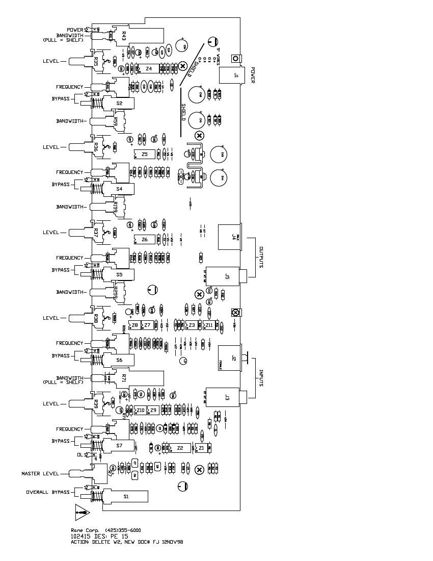 rane PE 15 Parametric EQ Schematics