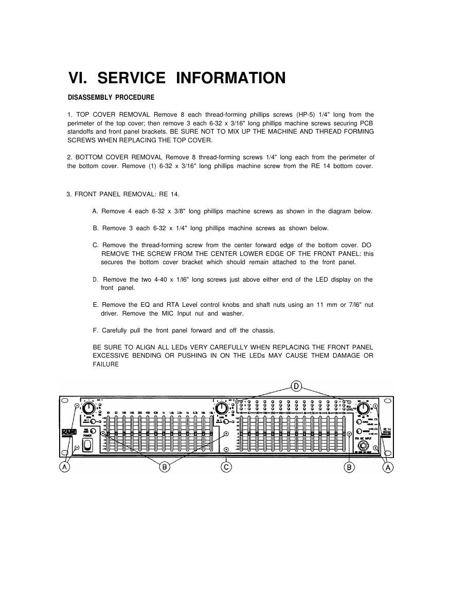 rane RE 14 Real Time EQ Schematics