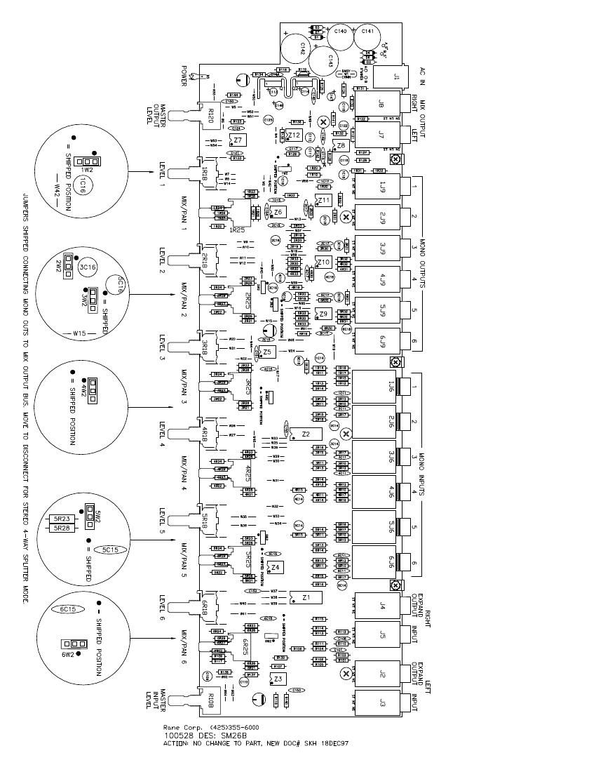 rane SM 26B Mixer Schematics