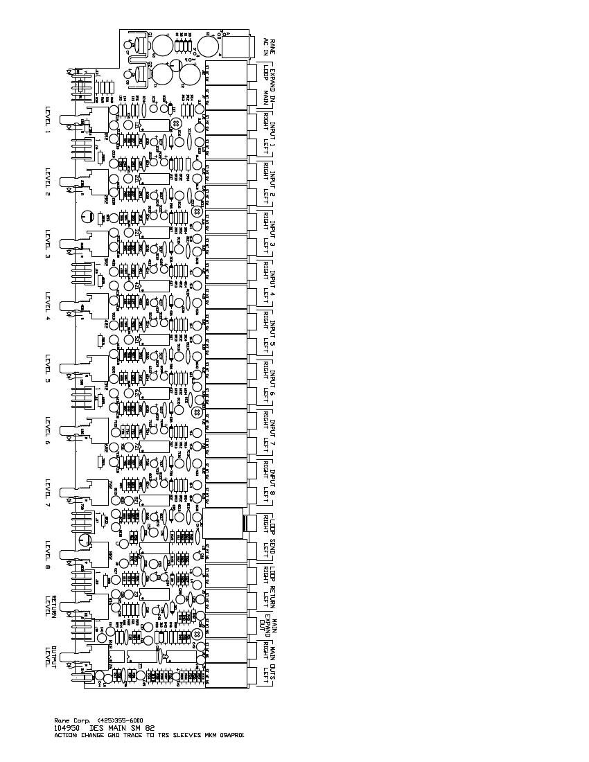 rane SM 82 Mixer Schematics