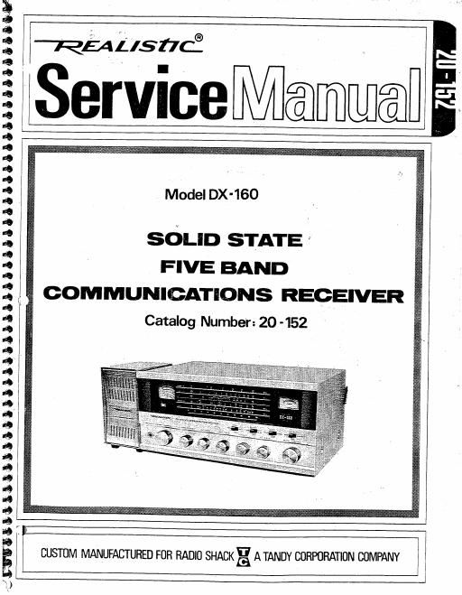 realistic dx 160 service manual