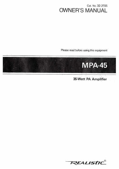 realistic mpa 45 owners manual
