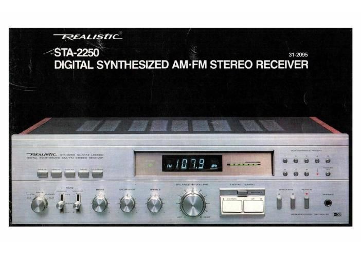 realistic sta 2250 owners manual