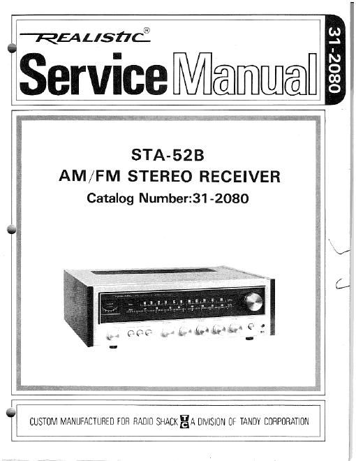 realistic sta 52b service manual