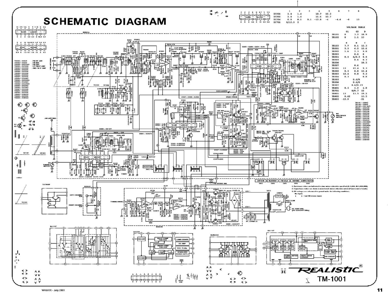 realistic tm 1001 schematic